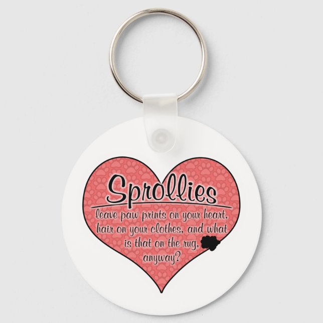 Sprollie Paw Prints Dog Humour Key Ring (Front)