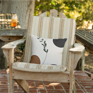 Sprout and circles minimalist art cushion