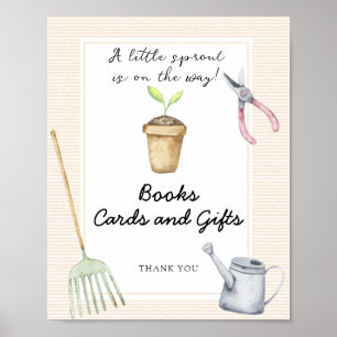 Sprout baby shower - books cards and gifts poster