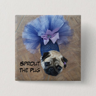 Sprout in a Tutu 15 Cm Square Badge