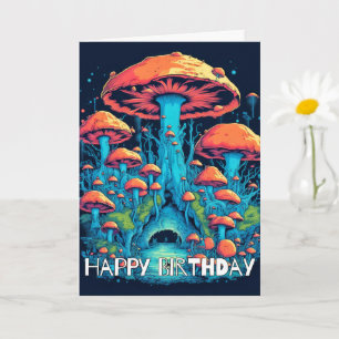 Sprouting Forest Mushroom Illustration Card