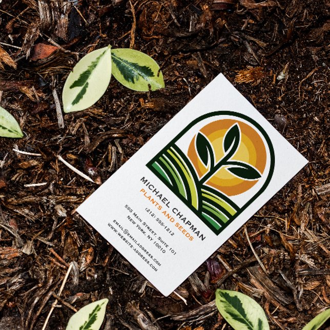 Sprouting Seed and sun Organic Farmer Business Card (Creator Uploaded)