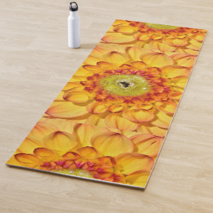 Sprouting Yellow Dahlia Flower Yoga Mat