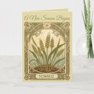 Sprouts of Renewal Art Nouveau Sabzeh Illustration Card