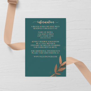 Spruce and Bronze Fall Leaf Wedding Enclosure Card