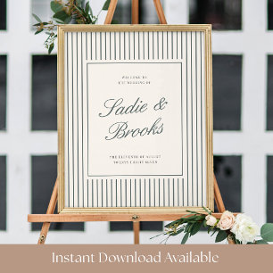 Spruce Classic Pinstripe Wedding Welcome Sign