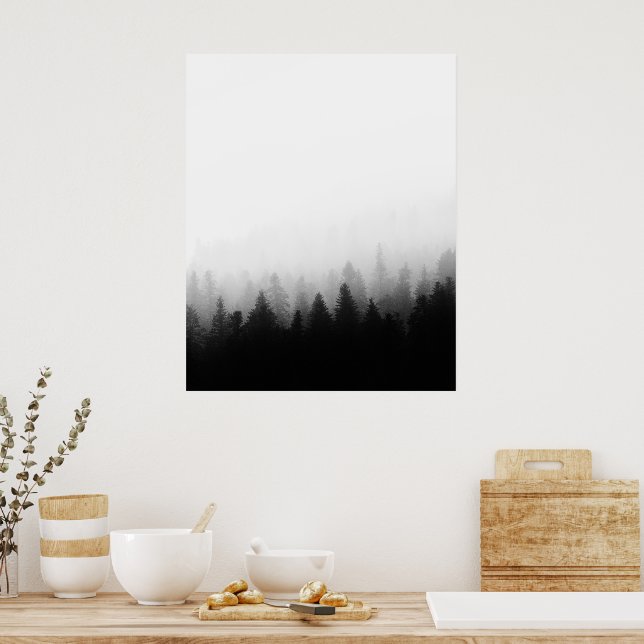 Spruce forest in fog poster (Kitchen)