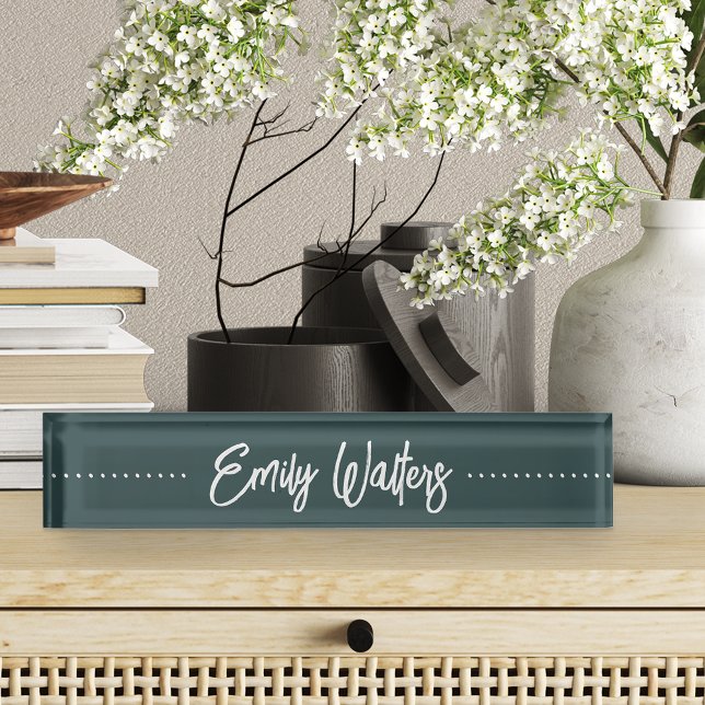 Spruce Green Sketched Cursive Script Nameplate (Creator Uploaded)