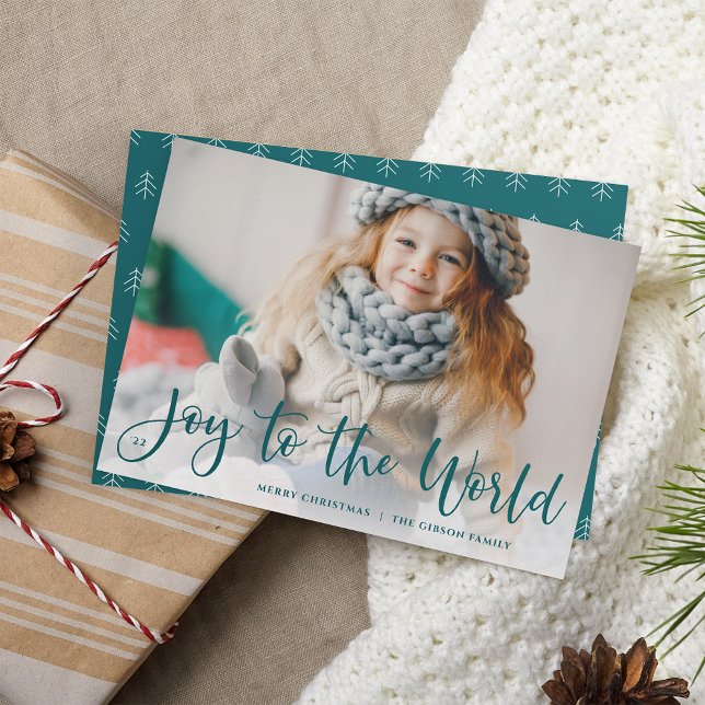 Spruce | Joy to the World Full Photo Holiday Card (Creator Uploaded)