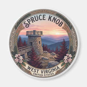 Spruce Knob Summit Observation Tower Riverton Gift Magnet
