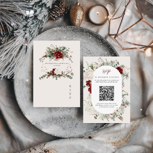 Spruce & Lace   Winter Floral Wedding Crest RSVP