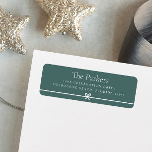 Spruce Modern Bow Simple Minimal Return Address Label