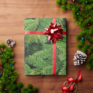 Spruce, Pine Boughs Background Wrapping Paper
