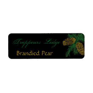 Spruce Pine Cone Candle Label Return Address Label