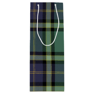 Spruce plaid wine gift bag