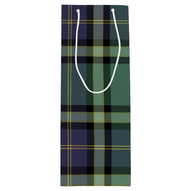Spruce plaid wine gift bag (Front)