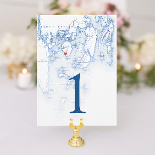 Spruce Point Maine 5x7 Wedding Table Number Cards