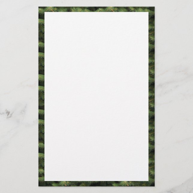 Spruce Tree Border Stationery (Front)