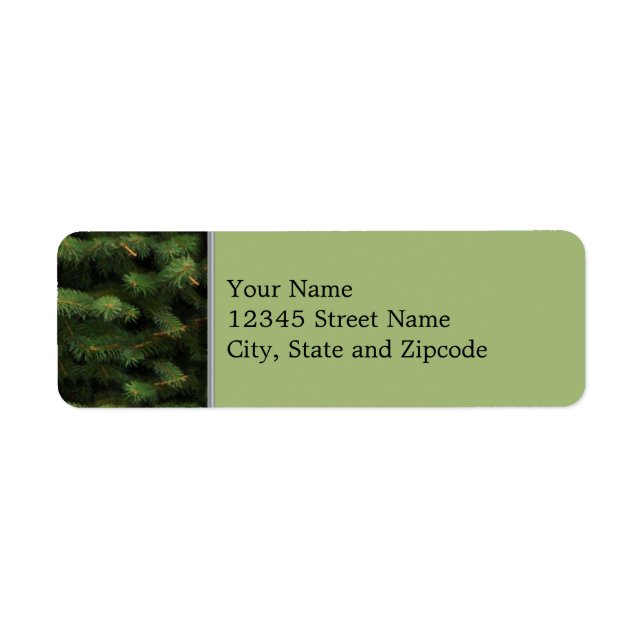 Spruce Tree with Green Background Return Address Label (Front)