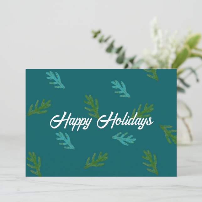 Spruce Twigs - Scent of a Forest Happy  Holiday Card (Standing Front)
