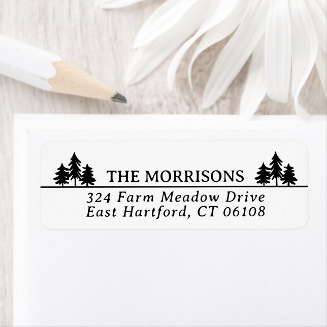 Spruces Rustic Name & Return Address Label (Insitu)