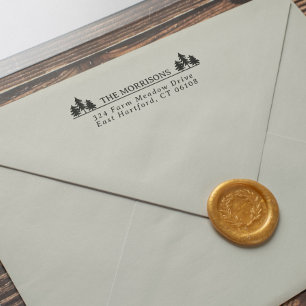 Spruces Rustic Name & Return Address Self-inking Stamp