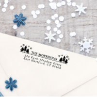 Spruces Snowflakes Rustic Name & Return Address