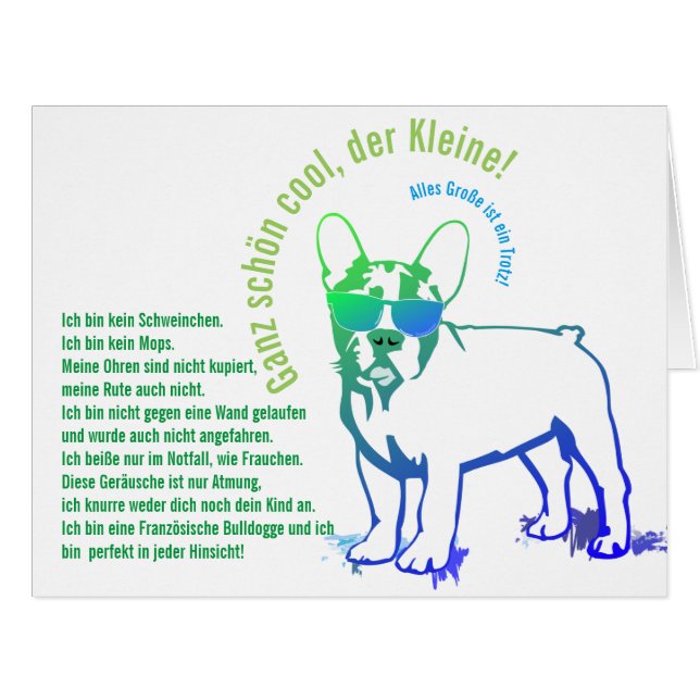 Spruchkarte Französische Bulldogge (Front Horizontal)