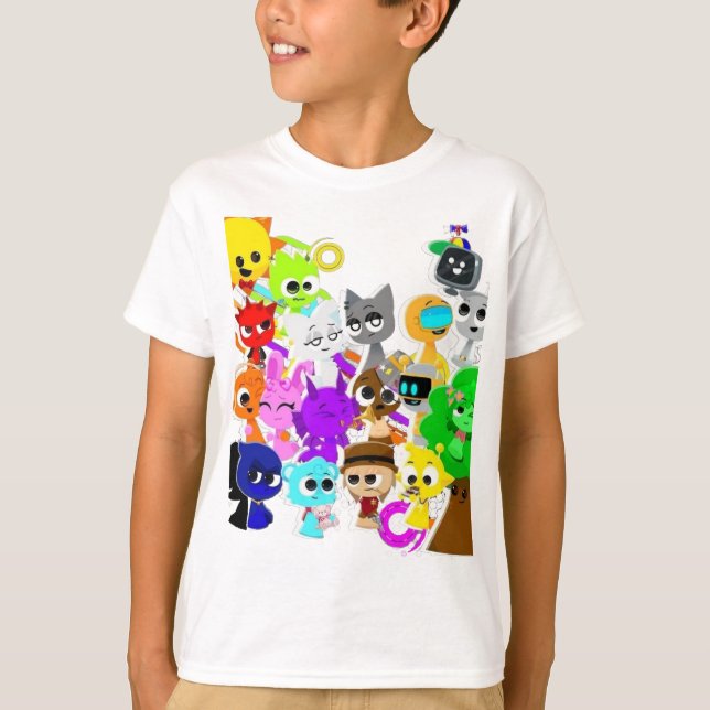 Sprunki Group! | Simon Oren Funbot Pinki Wenda  T-Shirt (Front)