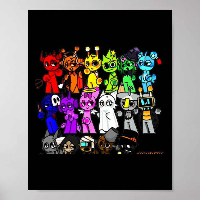 Sprunky Happy Halloween Funbot Jevin Simon Pinki O Poster (Front)