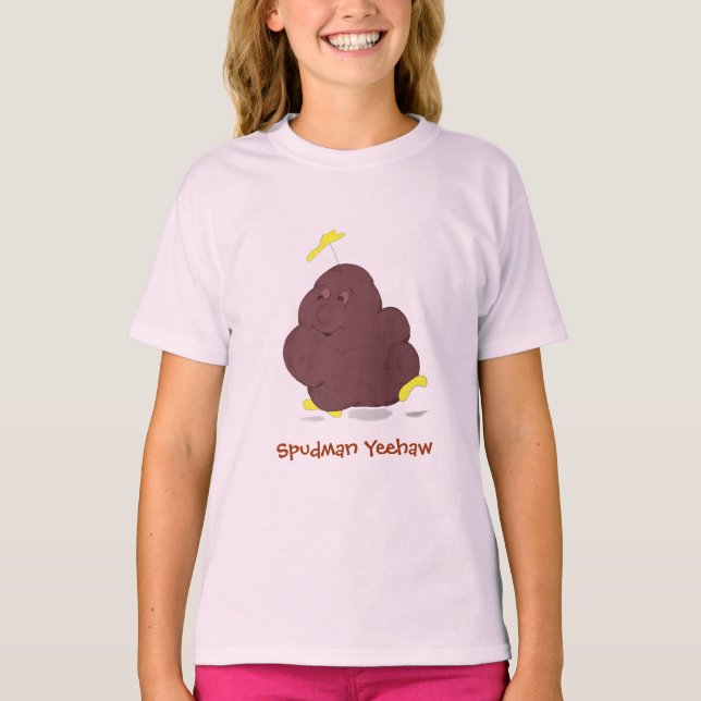 Spudman Yeehaw! girls babydoll t-shirt (Front)