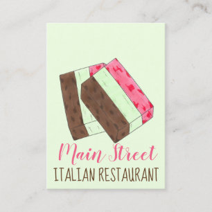 Spumoni Gelato Ice Cream Italian Restaurant Food Business Card