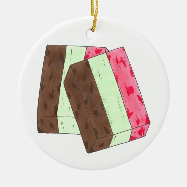 Spumoni Italian Gelato Ice Cream Dessert Spumone Ceramic Ornament (Front)