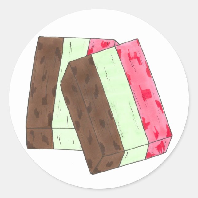 Spumoni Italian Gelato Ice Cream Dessert Spumone Classic Round Sticker (Front)