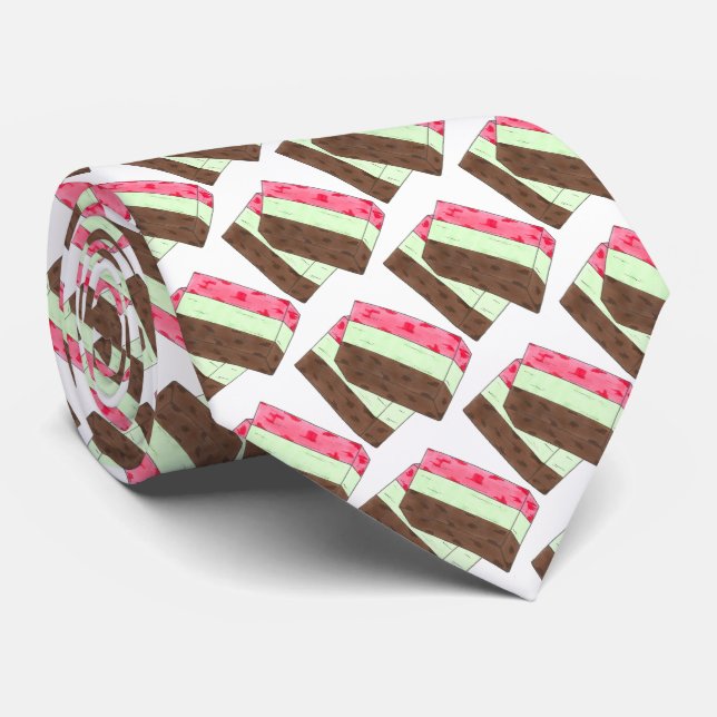 Spumoni Italian Gelato Ice Cream Dessert Spumone Tie (Rolled)