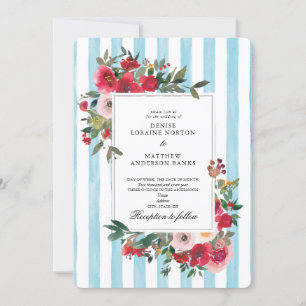 Spun Sugar Blue Wedding Invitation