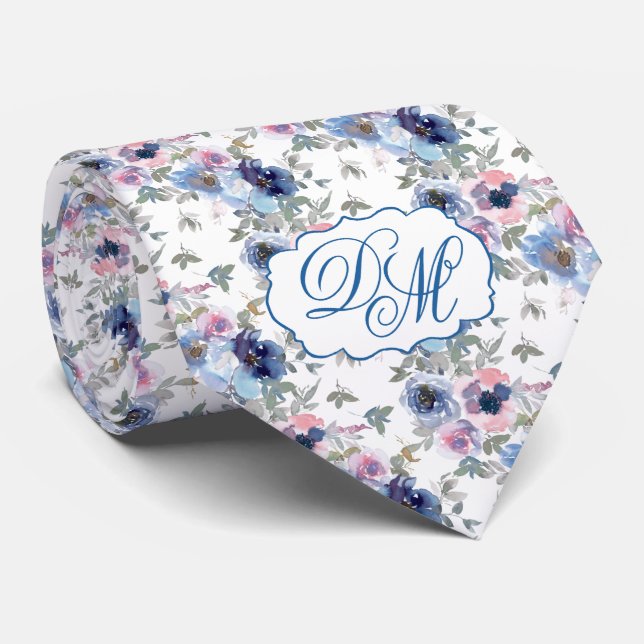 Spun Sugar & Skydiver Blue Wedding Keepsake Neck T Tie (Rolled)