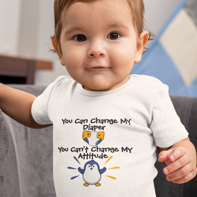 Spunky Penguin with Attitude  Baby Bodysuit (Creator Uploaded)