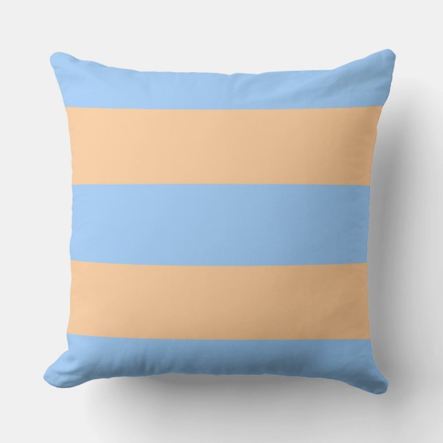 Spunky Periwinkle and Orange Stripes Cushion (Front)