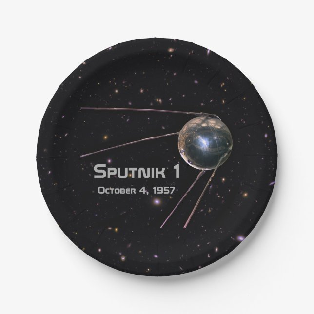 Sputnik 1 Satellite Paper Plate (Front)