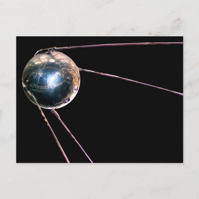 Sputnik: The First Artificial Satelite in Space Postcard (Front)