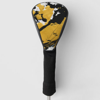 SPWW Ignited Soul Black & Gold Abstract Golf Head Cover