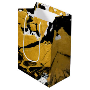 SPWW Ignited Soul Black & Gold Abstract Medium Gift Bag