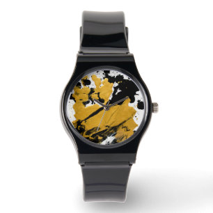 SPWW Ignited Soul Black & Gold Abstract Watch