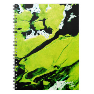SPWW Keylime n' Slime Green & Black Abstract Notebook