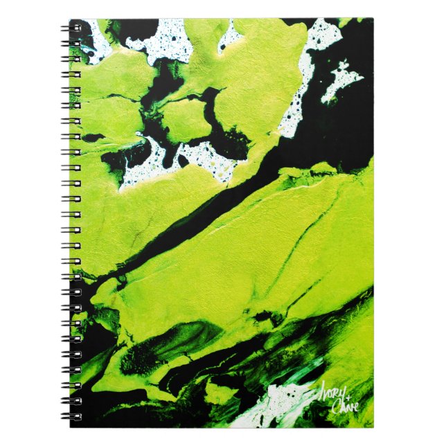 SPWW Keylime n' Slime Green & Black Abstract Notebook (Front)