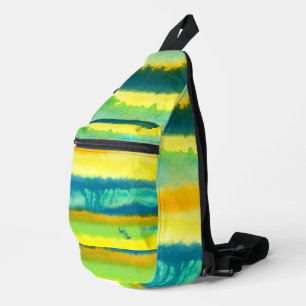 SPWW Tangoed Tier Teal Green & Orange Crossbody Sling Bag