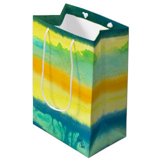 SPWW Tangoed Tiers Teal Green & Orange Medium Gift Bag