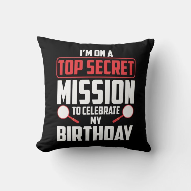 Spy Birthday Party Theme Top Secret Mission Cushion (Front)