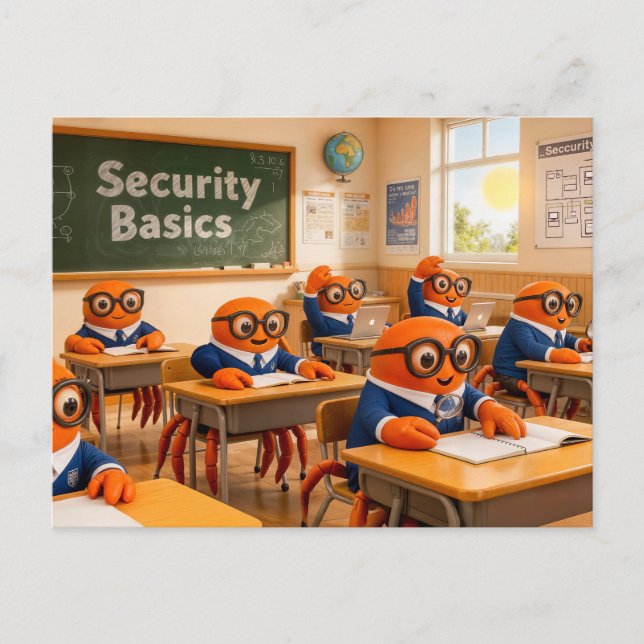 Spy Crab Classroom Learning Essential Security Bas Postcard (Front)